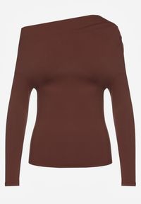 Renee - Brązowa Bluzka Longsleeve Vices z Asymetrycznym Dekoltem Fertie. Okazja: na co dzień. Kolor: brązowy. Materiał: jeans. Długość rękawa: długi rękaw. Długość: długie. Styl: casual, elegancki #10