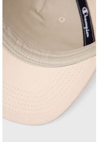 Champion czapka bawełniana 805550 kolor beżowy z aplikacją. Kolor: beżowy. Materiał: bawełna. Wzór: aplikacja #3