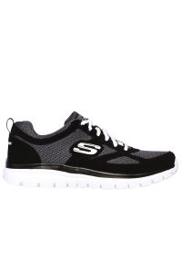 skechers - Buty Skechers Agoura 52635BKW - czarne. Okazja: na co dzień. Zapięcie: sznurówki. Kolor: czarny. Materiał: skóra, guma. Szerokość cholewki: normalna