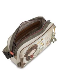 Torebka damska Anekke, mała z regulowanym paskiem na ramię i zapięciem na suwak, beżowa, 42703-447. Kolor: szary. Wzór: aplikacja. Materiał: zdobione. Styl: casual. Rodzaj torebki: na ramię #3