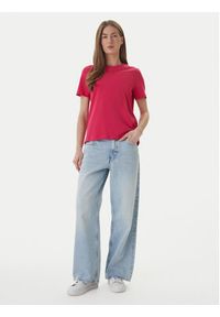 Vero Moda T-Shirt Paulina 10316991 Różowy Regular Fit. Kolor: różowy. Materiał: bawełna #5