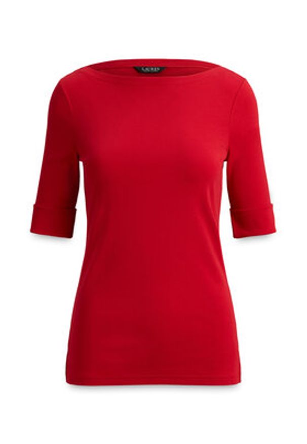 Lauren Ralph Lauren - LAUREN RALPH LAUREN Bluzka 200654963200 Czerwony Slim Fit. Kolor: czerwony. Materiał: bawełna