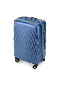 Wittchen - Zestaw walizek z polikarbonu w ukośny wzór. Kolor: niebieski. Materiał: guma #6