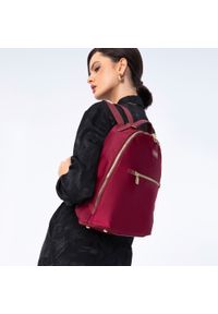 Wittchen - Damski plecak nylonowy prosty bordowy. Kolor: czerwony. Materiał: nylon. Styl: klasyczny, elegancki