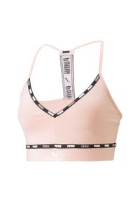 Stanik fitness PUMA Low Impact Puma Strong Strappy. Kolor: czarny, wielokolorowy, różowy. Sport: fitness