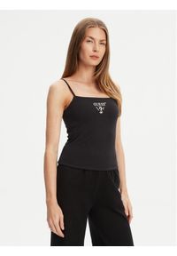 Guess Top V5RP08 KCOA2 Czarny Regular Fit. Kolor: czarny. Materiał: wiskoza