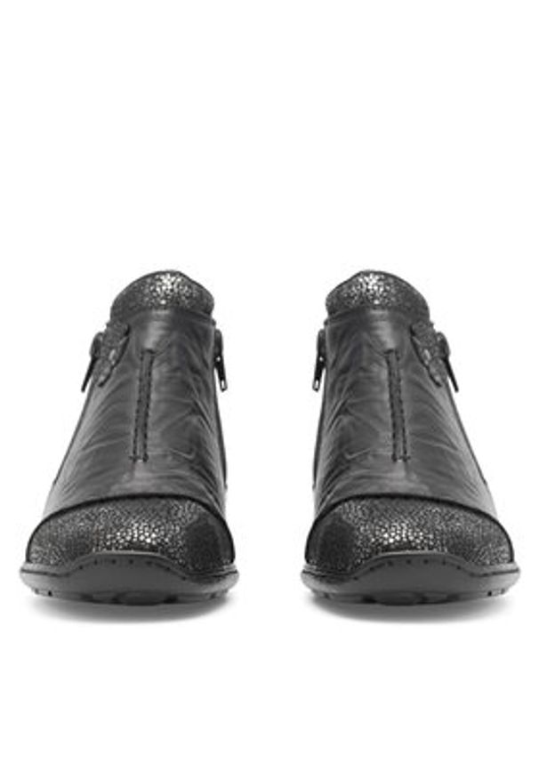 Rieker Botki 58388-01 Czarny. Kolor: czarny. Materiał: skóra