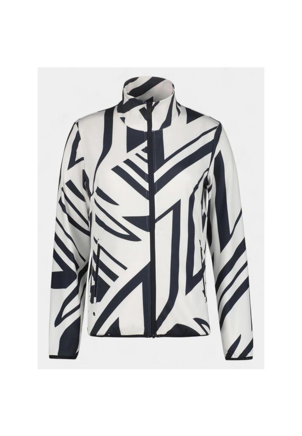 LUHTA - Sweter damski Luhta Ellala. Typ kołnierza: polo. Kolor: czarny, biały, wielokolorowy. Materiał: polar. Sport: turystyka piesza