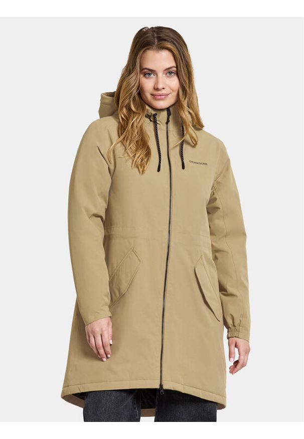 Didriksons Parka Marta-Lisa Wns Prk 2 504823 Beżowy Regular Fit. Kolor: beżowy. Materiał: syntetyk