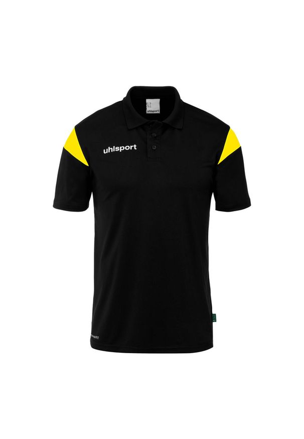 UHLSPORT - Koszulka polo dla dzieci Uhlsport Squad 27. Typ kołnierza: polo. Kolor: czarny, żółty, wielokolorowy. Wzór: napisy