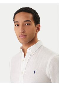 Polo Ralph Lauren Koszula 710968915505 Biały Slim Fit. Typ kołnierza: polo. Kolor: biały. Materiał: len #3