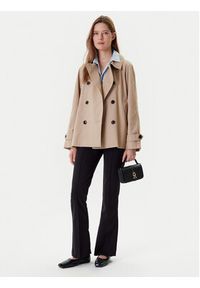 TOMMY HILFIGER - Tommy Hilfiger Trencz WW0WW45618 Beżowy Regular Fit. Kolor: beżowy. Materiał: bawełna #5