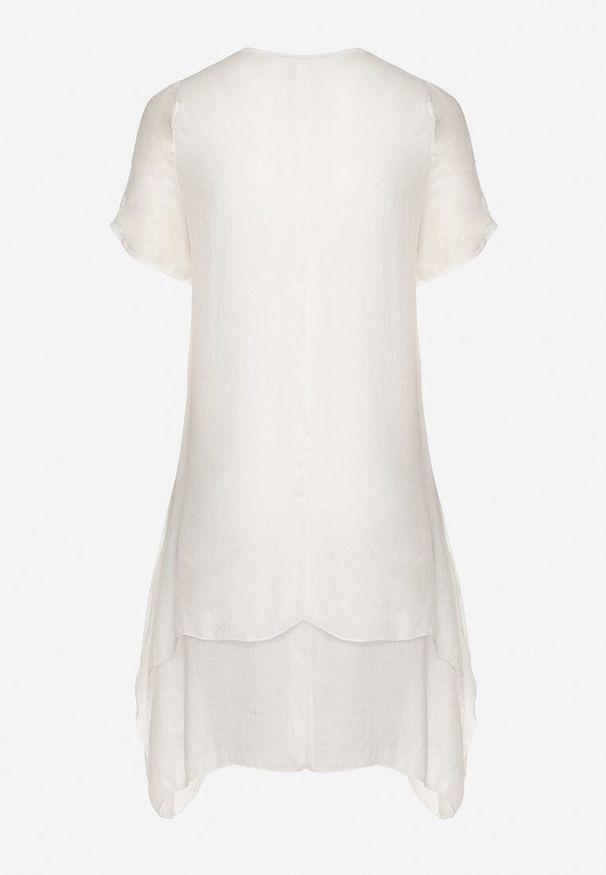 Born2be - Biała Sukienka z Bawełny i kwiatowym Motywem Vareldi. Okazja: na co dzień, na imprezę. Kolor: biały. Materiał: bawełna. Wzór: kwiaty. Sezon: lato. Typ sukienki: proste. Styl: casual, elegancki