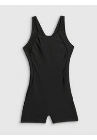 4f - 4F Kostium kąpielowy jednoczęściowy dziewczęcy - czarny 146/152 (10-12 lat). Kolor: czarny. Materiał: materiał #1