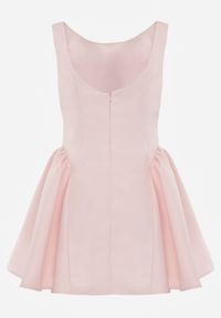 Renee - Różowa Rozkloszowana Sukienka o Eleganckim Kroju Podkreślającym Talię Aikamna. Kolor: różowy. Styl: elegancki #8