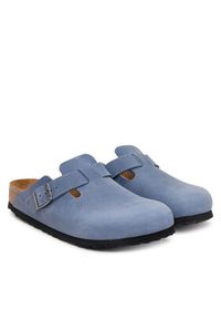 Birkenstock Klapki Boston 1028239 Niebieski. Kolor: niebieski. Materiał: zamsz, skóra