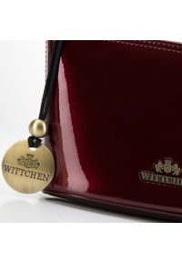 Wittchen - Kosmetyczka skórzana lakierowana wygięta bordowa. Kolor: czerwony. Materiał: skóra, lakier #5