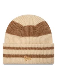 New Era Czapka Stripe Cuff Knit Beanie 60580764 Beżowy. Kolor: beżowy. Materiał: akryl, materiał #1