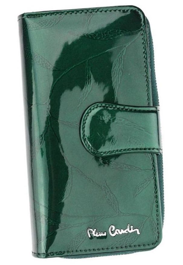Portfel damski Pierre Cardin 02 LEAF 116 ZIELONY. Kolor: zielony. Materiał: skóra. Wzór: aplikacja