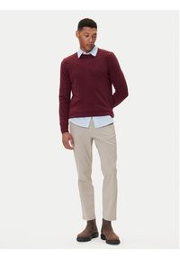 Barbour Sweter Essential Tisbury MKN0844RE56 Bordowy Regular Fit. Kolor: czerwony. Materiał: wełna