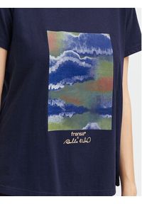 Fransa T-Shirt 20612765 Granatowy Regular Fit. Kolor: niebieski. Materiał: bawełna