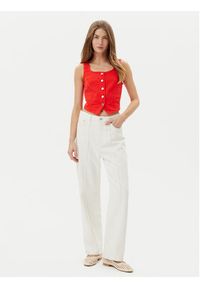 Vero Moda Kamizelka Wild Alinia 10323777 Czerwony Slim Fit. Kolor: czerwony. Materiał: bawełna #4