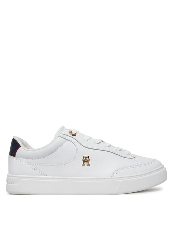 TOMMY HILFIGER - Tommy Hilfiger Sneakersy Essential Chic Court Sneaker FW0FW08579 Biały. Kolor: biały. Materiał: skóra