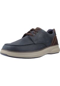 Clarks - Kapcie CLARKS MULLAN MOC Niebieski. Kolor: niebieski. Materiał: tkanina, skóra. Sport: turystyka piesza
