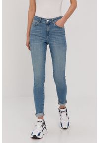 Pieces Jeansy damskie medium waist. Kolor: niebieski #1
