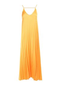 Born2be - Pomarańczowa Sukienka Proneis. Typ kołnierza: dekolt w kształcie V. Kolor: pomarańczowy. Długość rękawa: na ramiączkach. Sezon: lato. Typ sukienki: rozkloszowane. Styl: klasyczny. Długość: maxi #4