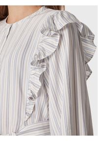 TOMMY HILFIGER - Tommy Hilfiger Sukienka koszulowa Stripe Short Frill WW0WW37587 Biały Regular Fit. Kolor: biały. Materiał: wiskoza. Typ sukienki: koszulowe
