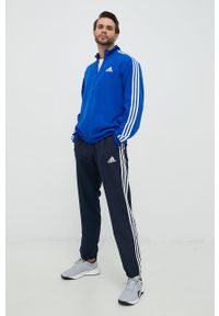 adidas Performance dres sportowy. Kolor: niebieski. Materiał: dresówka. Sport: fitness #3