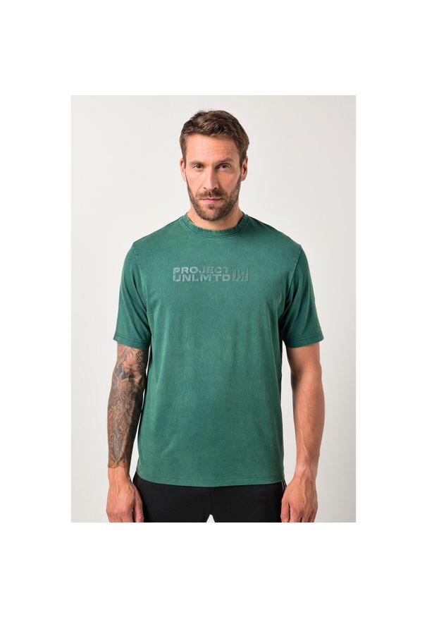 JAY-PI - Męska Koszulka FLEXNAMIC® outdoor rękaw 1/2 do roz. 7XL. Kolekcja: plus size. Kolor: zielony. Materiał: bawełna, materiał, elastan. Sport: outdoor