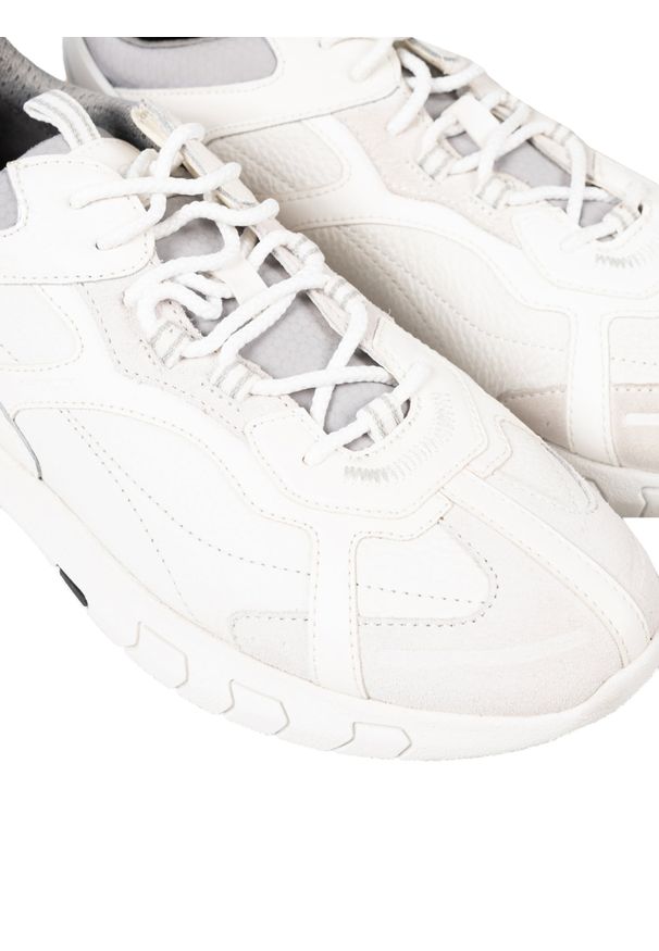 Geox Sneakersy "Grecale B" | U028ZB 04622 | Mężczyzna | Biały. Kolor: biały. Materiał: skóra, tkanina. Wzór: aplikacja