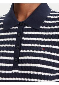 TOMMY HILFIGER - Tommy Hilfiger Polo Fine WW0WW41474 Granatowy Regular Fit. Typ kołnierza: polo. Kolor: niebieski. Materiał: bawełna #5