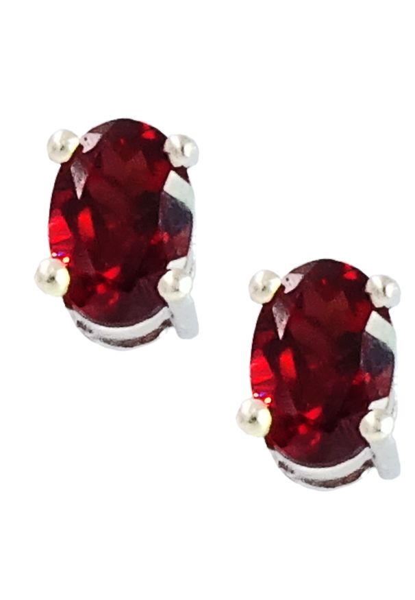 Braccatta - GRAPA 6 Srebrne kolczyki z granatami ca. 1 ct.. Materiał: srebrne. Kolor: srebrny. Kamień szlachetny: granat