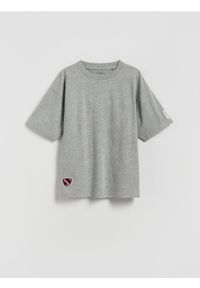 Reserved - Bawełniany t-shirt - jasnoszary. Kolor: szary. Materiał: bawełna #1