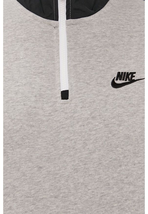Nike Sportswear - Bluza. Okazja: na co dzień. Kolor: szary. Materiał: dzianina. Długość: krótkie. Wzór: nadruk. Styl: casual