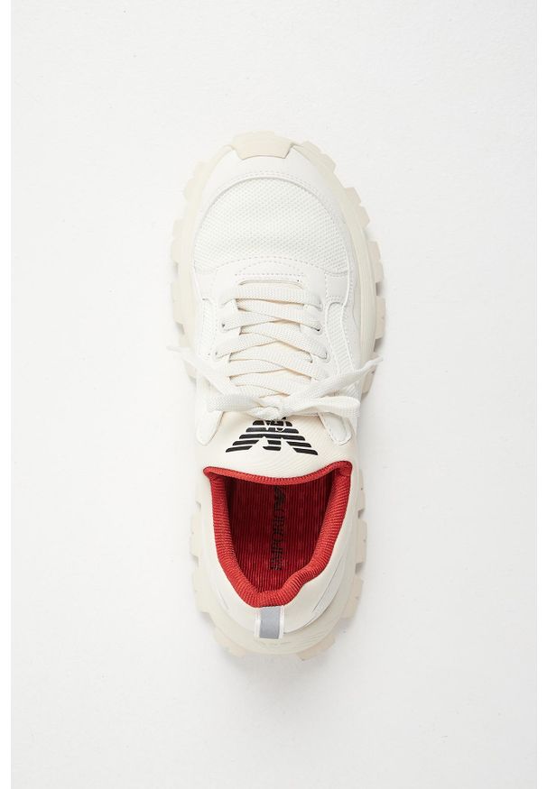 Emporio Armani - Sneakersy męskie EMPORIO ARMANI. Wzór: nadruk, geometria