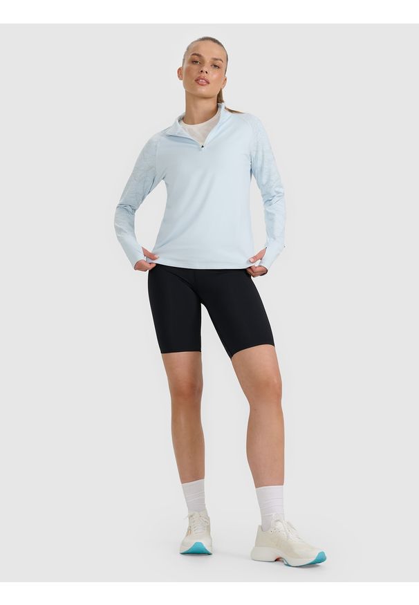 4f - 4F Legginsy kolarki do biegania szybkoschnące damskie - czarne L. Stan: podwyższony. Kolor: czarny. Materiał: syntetyk, włókno, materiał. Sport: fitness