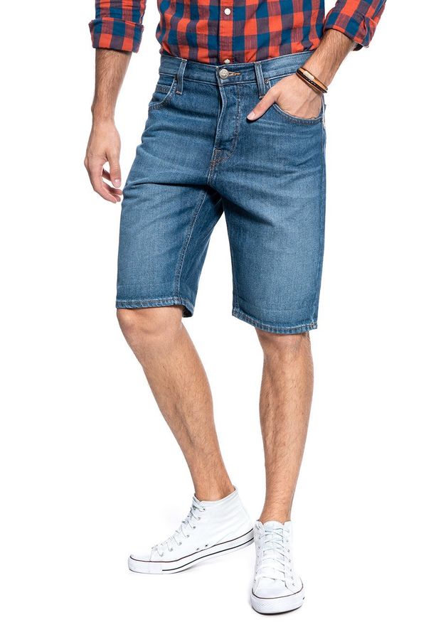 Lee - MĘSKIE SPODENKI JEANSOWE LEE 5 POCKET SHORT RIGID MID L73ELJWG. Materiał: jeans