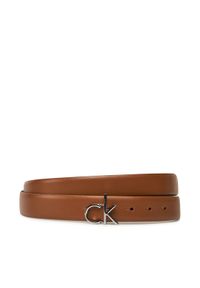 Calvin Klein Pasek Damski Ck Buckle Belt 3.0_Smooth K60K613156 Brązowy. Kolor: brązowy. Materiał: skóra #1