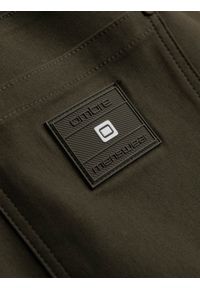 Ombre Clothing - Spodnie męskie materiałowe REGULAR z kieszeniami cargo - ciemnooliwkowe V1 OM-PACG-0178 - XXL. Kolor: oliwkowy. Materiał: materiał #3