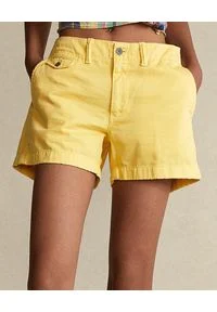 Ralph Lauren - RALPH LAUREN - Żółte bawełnianie spodenki. Kolor: żółty. Materiał: bawełna. Styl: klasyczny #1