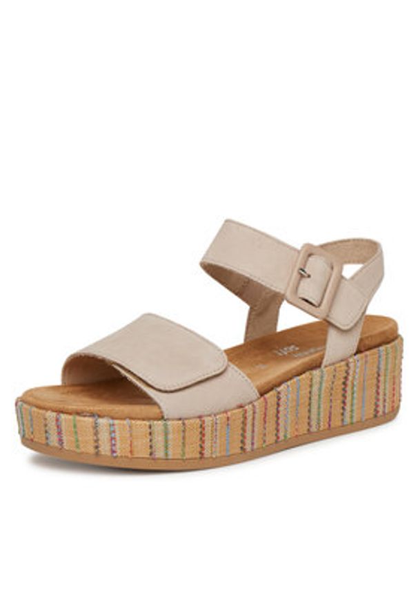 Remonte Sandały D1N54-60 Beżowy. Kolor: beżowy. Materiał: zamsz, skóra