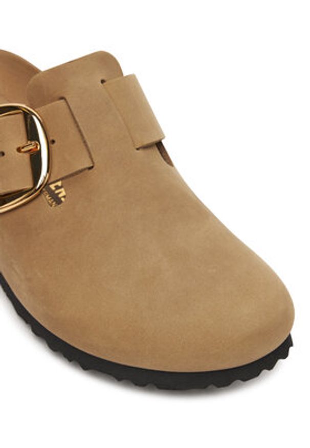 Birkenstock Klapki Boston Big Buckle Hex 1030425 Brązowy. Kolor: brązowy. Materiał: skóra