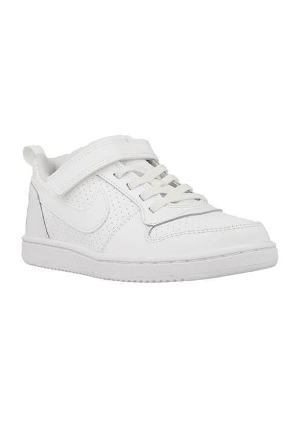 Buty do chodzenia dla dzieci Nike Court Borough Low Psv. Zapięcie: rzepy. Kolor: biały. Materiał: skóra, syntetyk, tkanina, materiał. Szerokość cholewki: normalna. Model: Nike Court. Sport: turystyka piesza