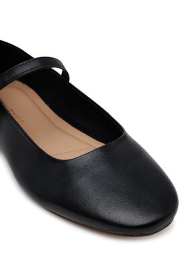 TOMMY HILFIGER - Tommy Hilfiger Baleriny Leather Maryjane Ballerina FW0FW08651 Czarny. Kolor: czarny. Materiał: skóra