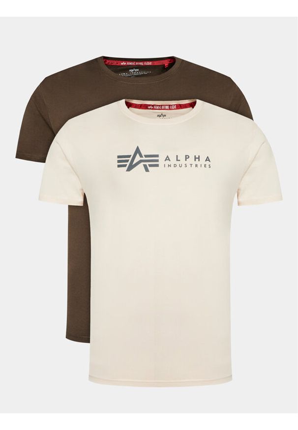 Alpha Industries Komplet 2 t-shirtów Alpha Label T 2 118534 Kolorowy Regular Fit. Materiał: bawełna. Wzór: kolorowy