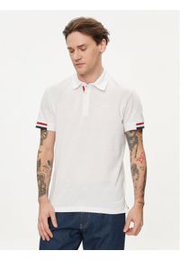 Geox Polo M4510L T2649 F1492 Biały Regular Fit. Typ kołnierza: polo. Kolor: biały. Materiał: bawełna